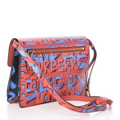 Burberry Calfskin Graffiti Print Small Macken Crossbody Bag Black 3 of 14