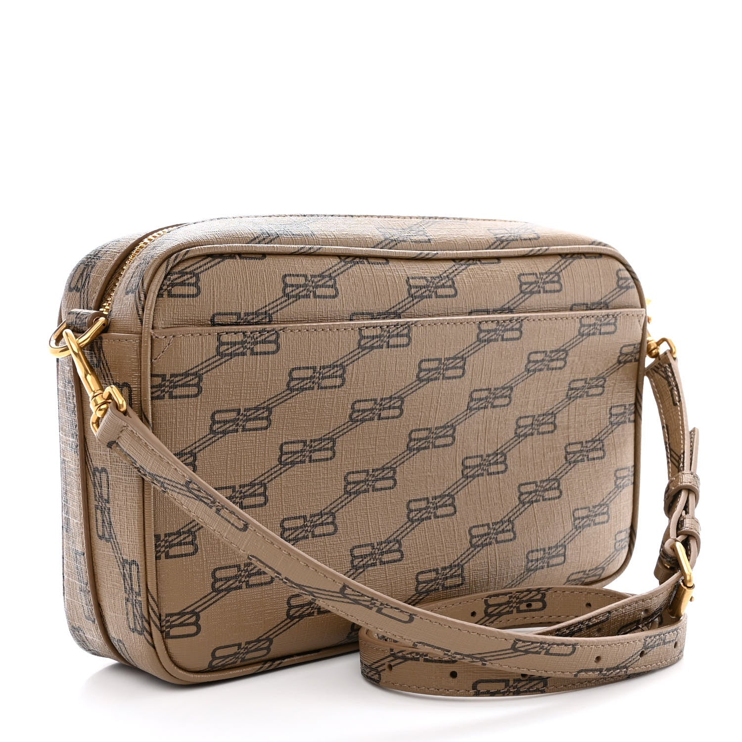Balenciaga Coated Canvas BB Monogram Medium Signature Camera Bag Beige Brown 4 of 11