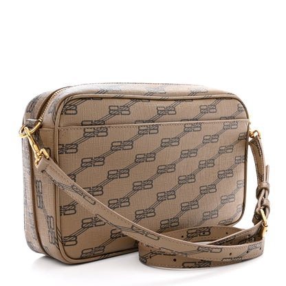 Balenciaga Coated Canvas BB Monogram Medium Signature Camera Bag Beige Brown 4 of 11