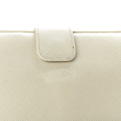 Prada Saffiano Metal Continental Wallet Talco 7 of 9