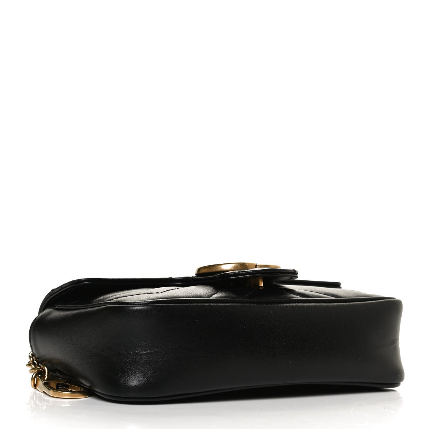 Calfskin Matelasse Super Mini GG Marmont Shoulder Bag Black