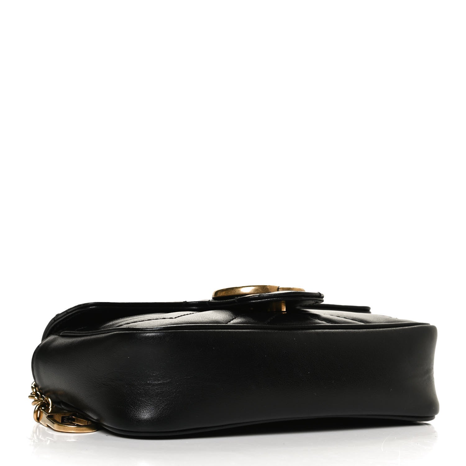 Gucci Calfskin Matelasse Super Mini GG Marmont Shoulder Bag Black 4 of 13