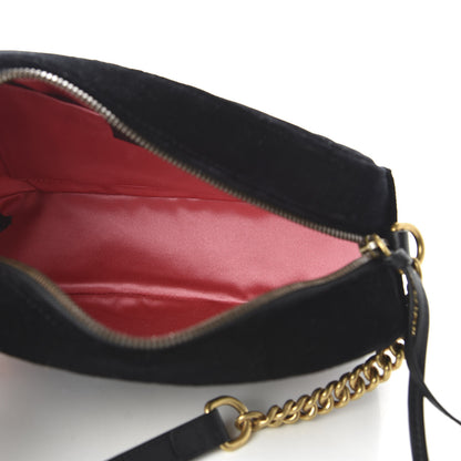 Gucci Velvet Matelasse Crystal Star Embroidered Small GG Marmont Chain Shoulder Bag Black 5 of 10