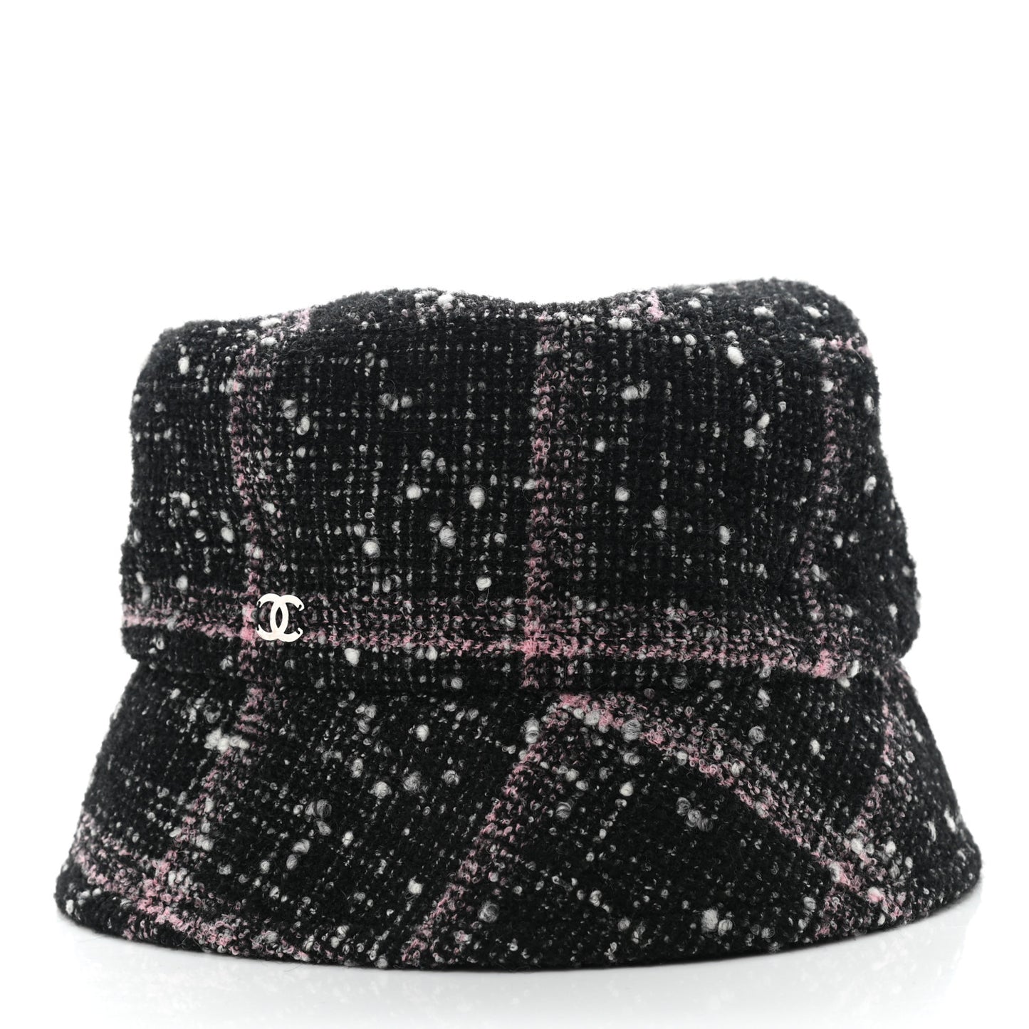Tweed Bucket Hat M Black Pink