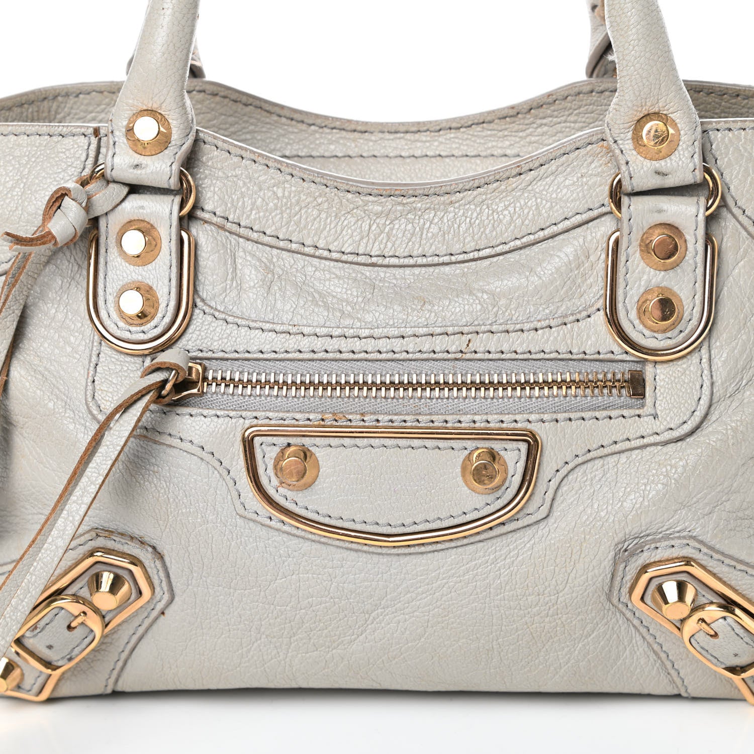 Balenciaga Chevre Gold Metallic Edge Hardware Mini City Gris Perle 8 of 19