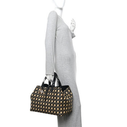 Christian Dior Raffia Calfskin Cannage Large Toujours Black Beige 2 of 11