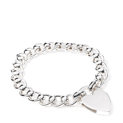 Gucci Sterling Silver Heart Lock Bracelet 1 of 6