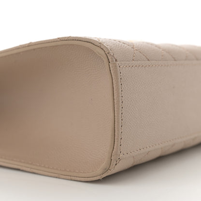 Saint Laurent Grain De Poudre Mixed Matelasse Large Triquilt Monogram Satchel Dark Beige 9 of 11