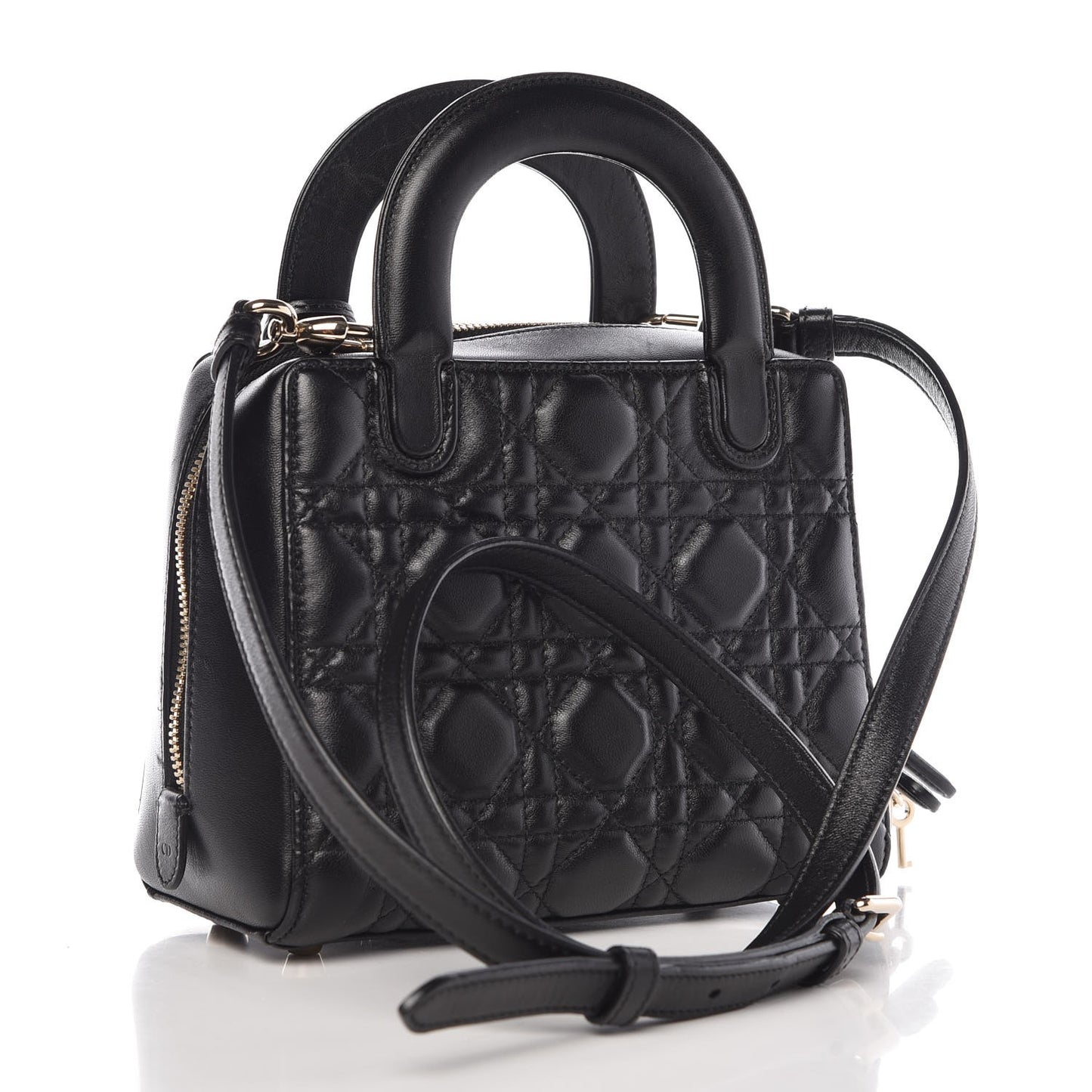 Lambskin Cannage Lily Tote Black