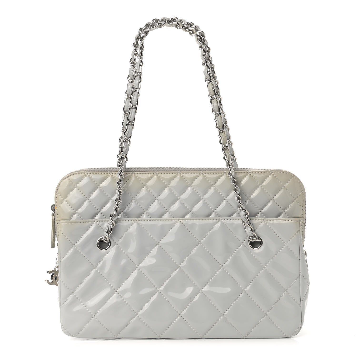 Chanel Vinyl Quilted In the Business Camera Case Light Grey 1 of 15