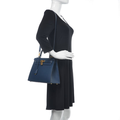 Hermes Epsom Kelly Sellier 28 Bleu De Malte 2 of 36