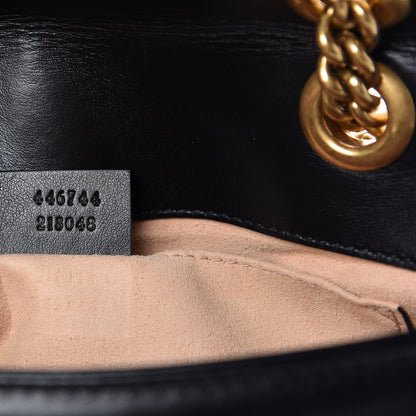 Gucci Calfskin Matelasse Mini GG Marmont Shoulder Bag Black 9 of 9
