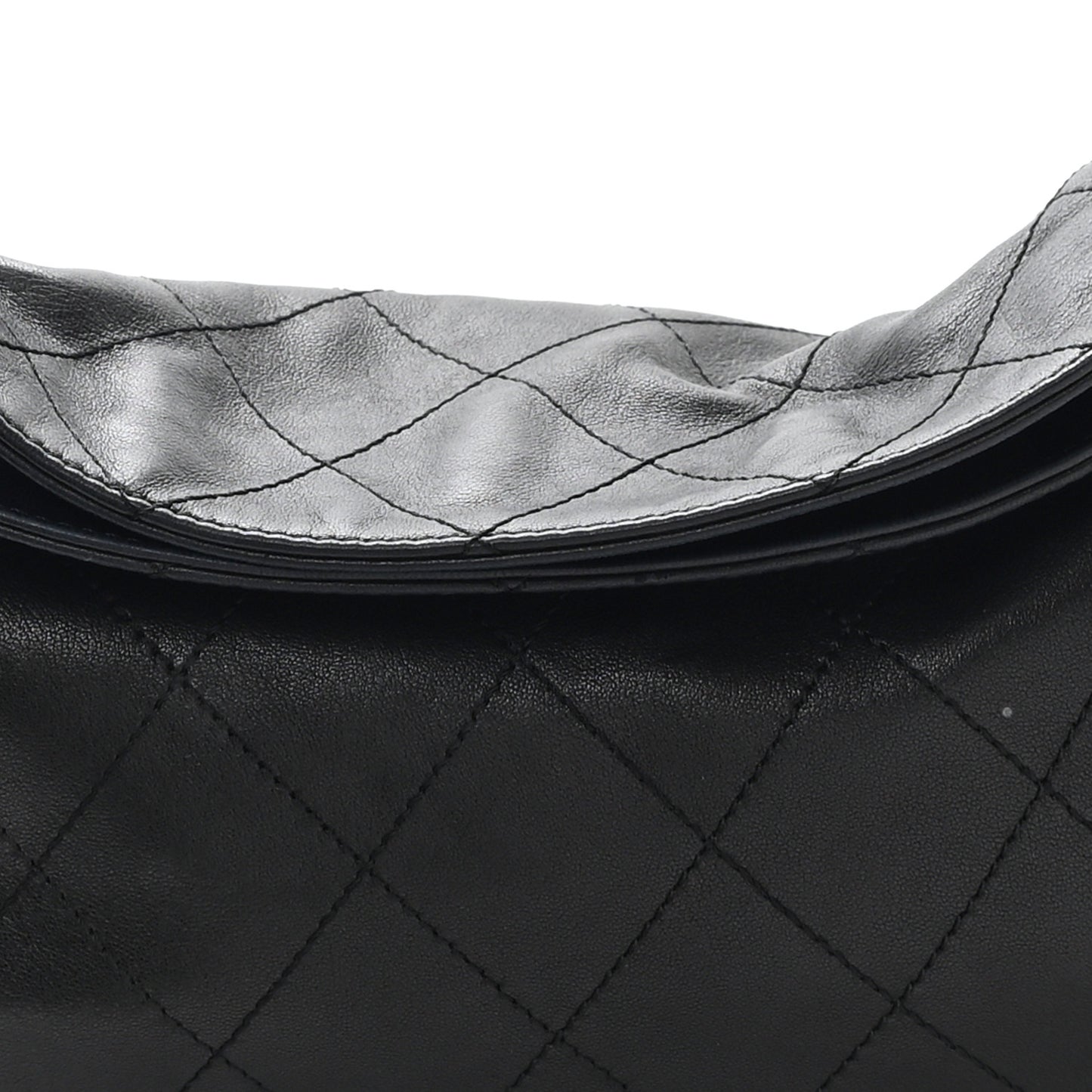 Lambskin Stitched Medium Ultimate Soft Tote Black