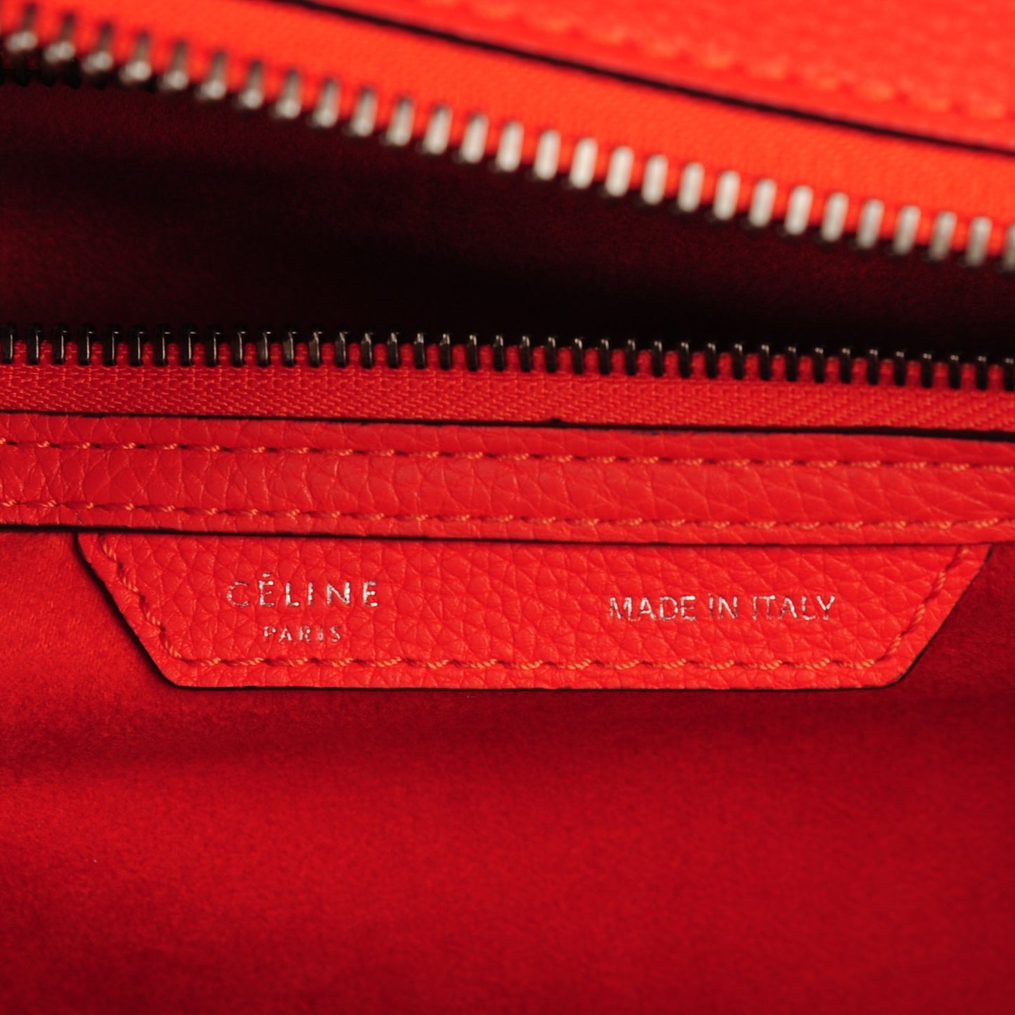 Drummed Calfskin Mini Luggage Vermillion