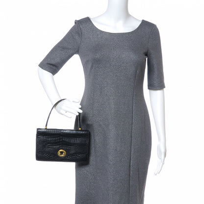 Hermes Porosus Crocodile Boule Handbag Black 2 of 6