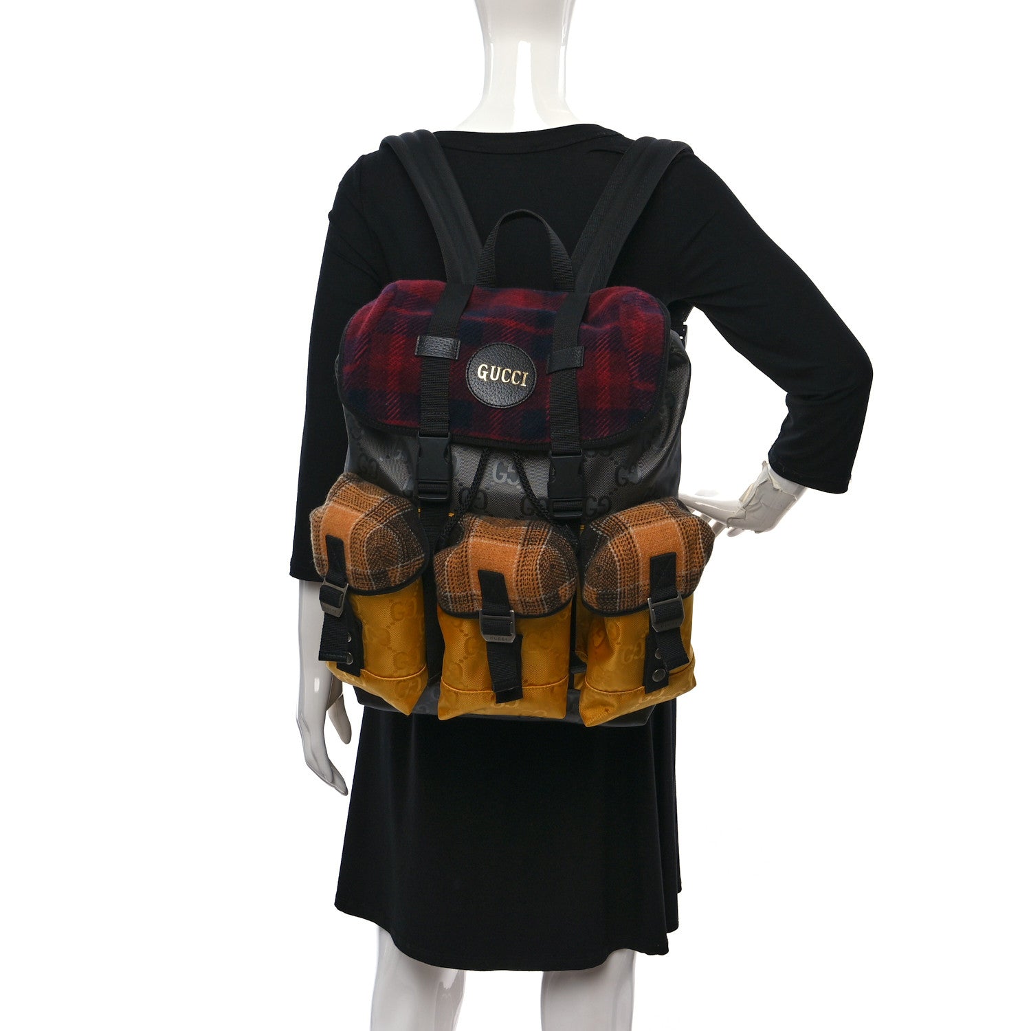 Gucci Tweed Econyl Nylon Monogram Off The Grid Utility Pocket Backpack Multicolor 2 of 9