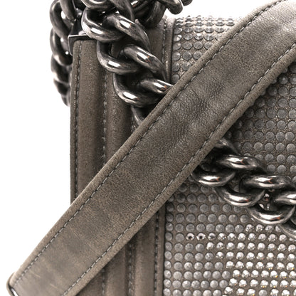 Chanel Iridescent Calfskin Quilted Strass Medium Paris Dallas Boy Flap Dark Khaki 12 of 12