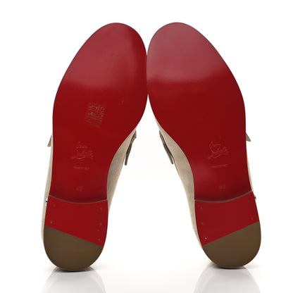 Christian Louboutin Veau Velours Mens No Penny Flat Loafers 43 Natural 5 of 7