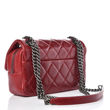 Chanel Glazed Calfskin Quilted Small Duo Color Flap Red 3 of 12
