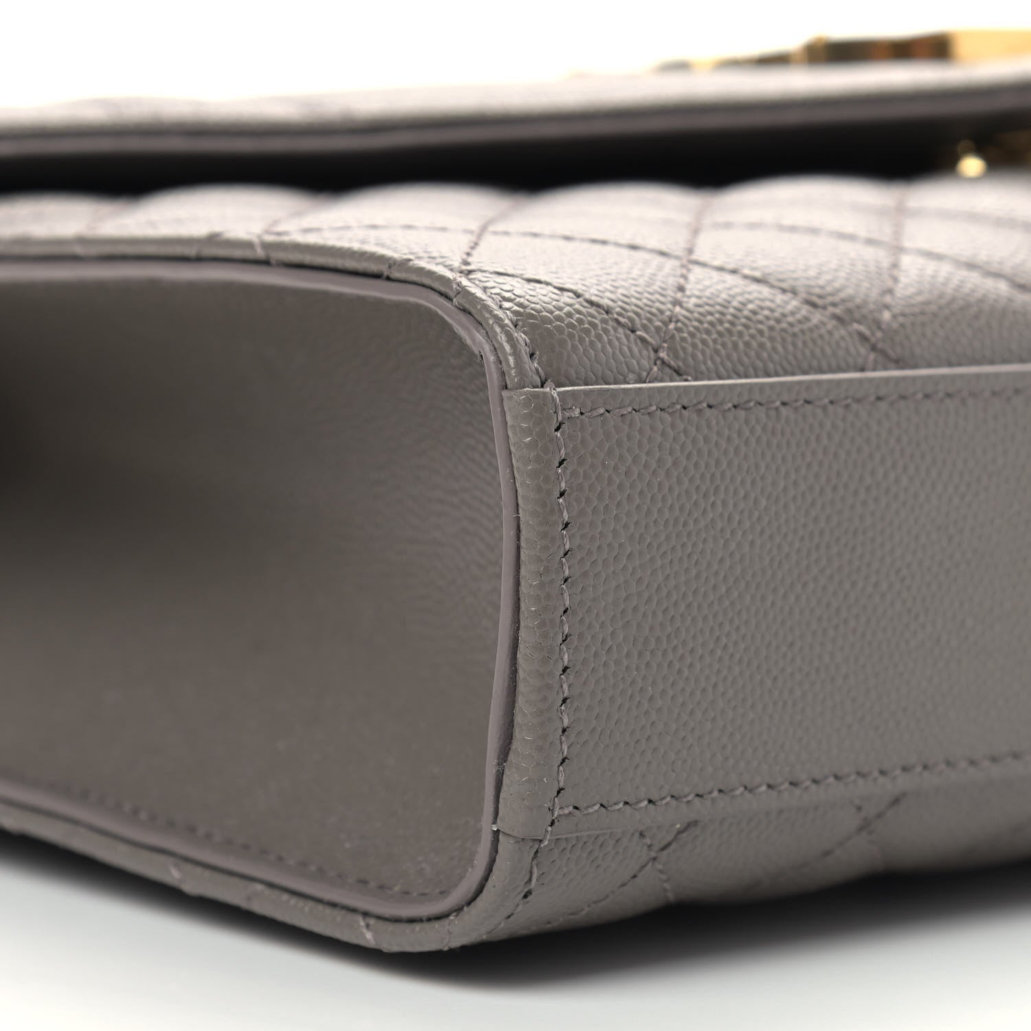 Saint Laurent Grain De Poudre Textured Mixed Matelasse Medium Triquilt Monogram Satchel Fog 8 of 9
