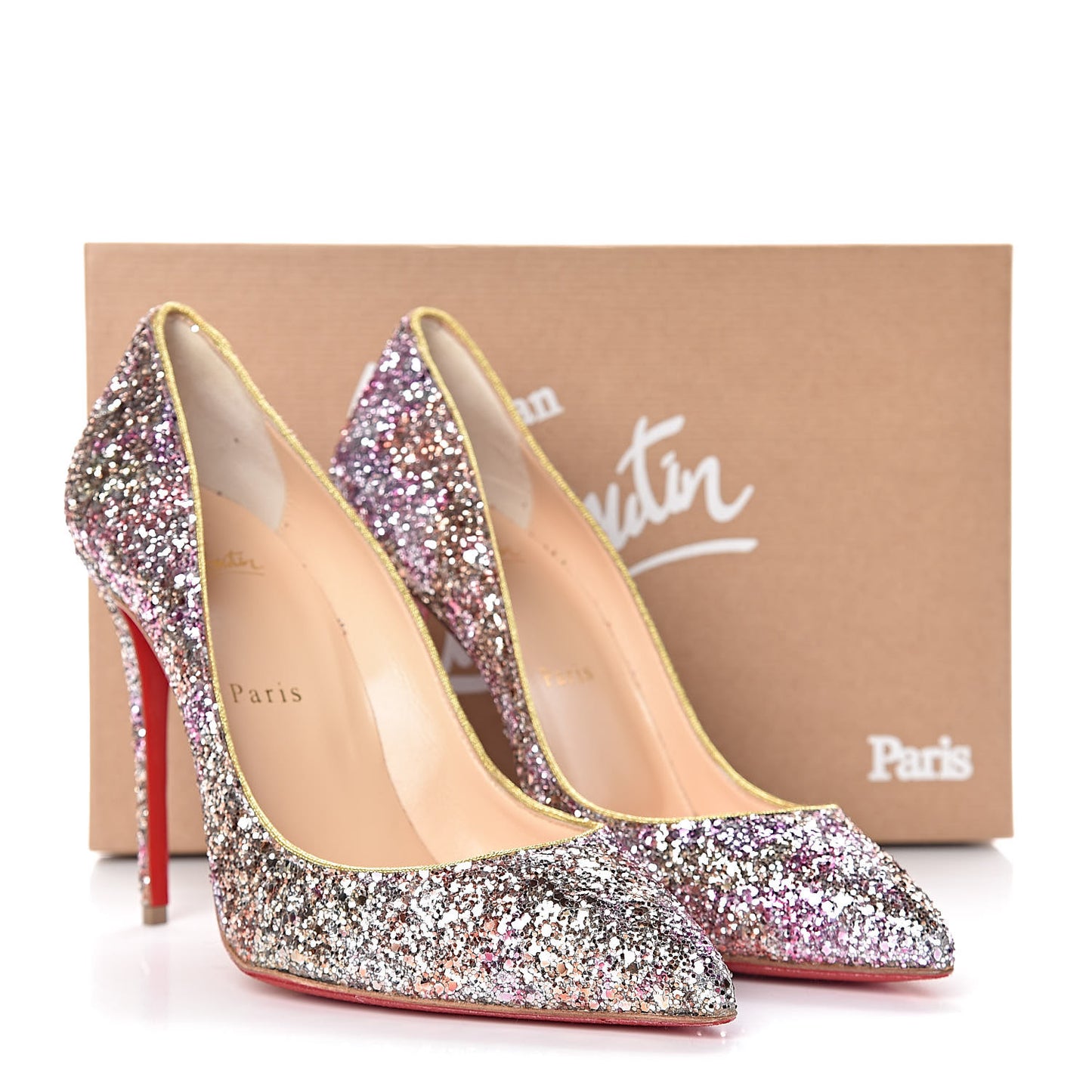 Glitter Aqua Ruban Metallic Pigalle Follies 100 Pumps 38 Rosette Gold