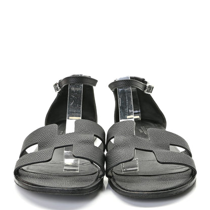 Hermes Epsom Santorini Sandals 38 Black 2 of 14