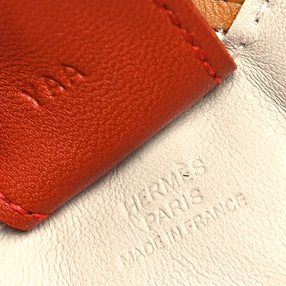 Hermes Milo Lambskin Grigri Rodeo Horse Bag Charm GM Craie Sesame Cornaline 3 of 3