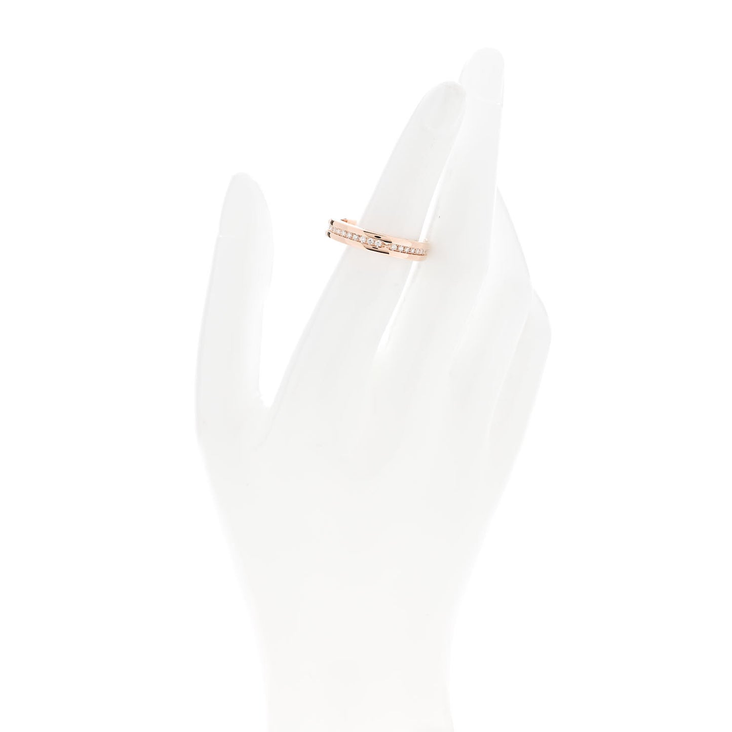 18K Rose Gold Diamond B.Zero1 One-Band Pave Ring 59 8.75