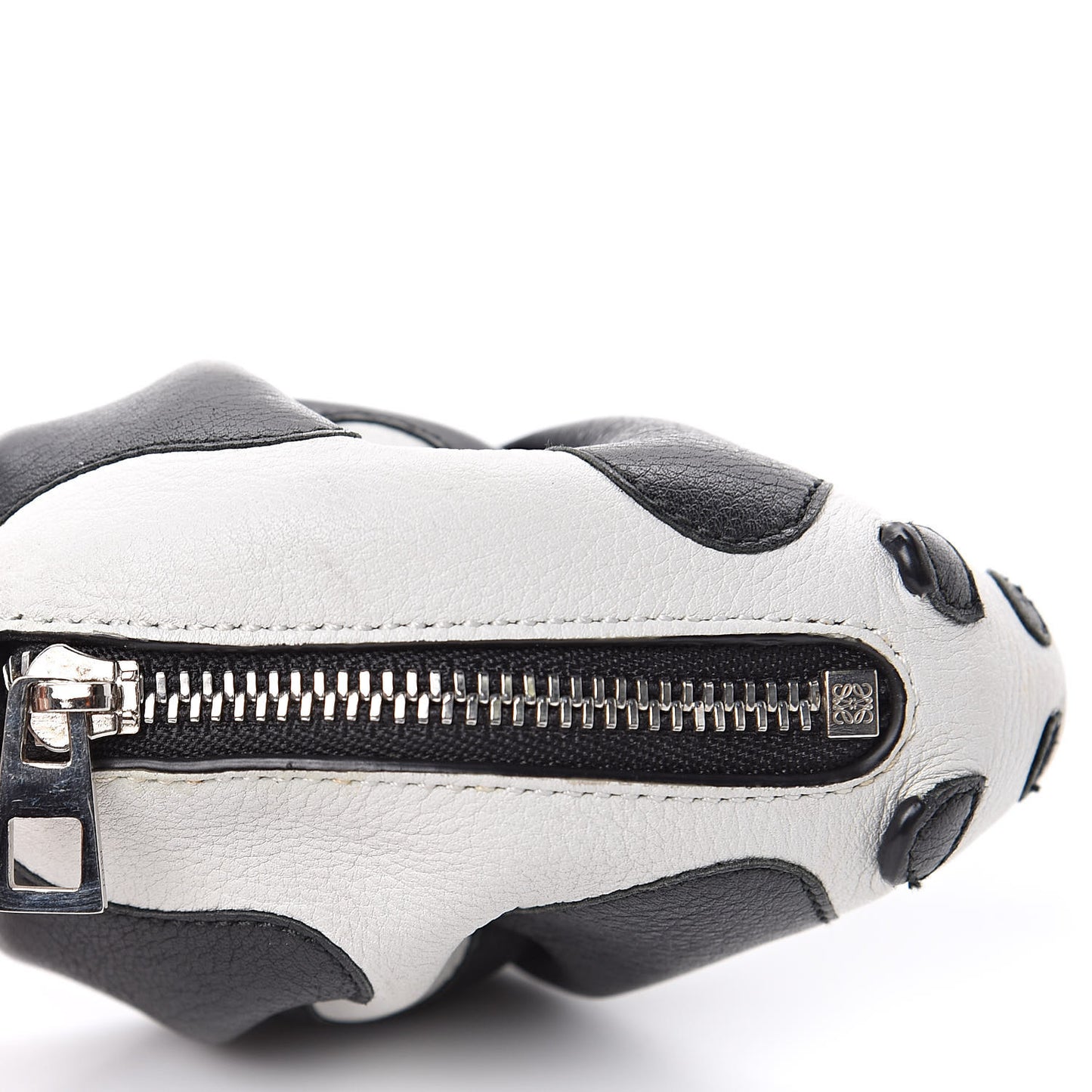 Calfskin Panda Coin Pouch Bag Charm Key Holder Black White