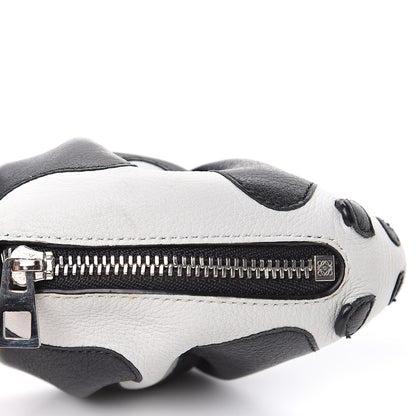 Loewe Calfskin Panda Coin Pouch Bag Charm Key Holder Black White 5 of 5