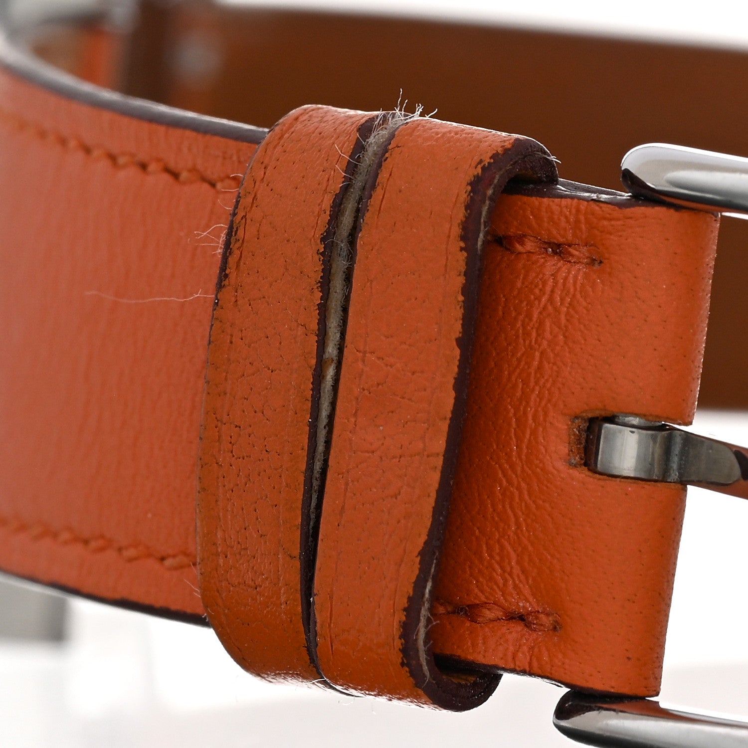 Hermes Stainless Steel Swift 26mm Heure H Hour Quartz Watch Orange 5 of 6