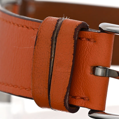 Hermes Stainless Steel Swift 26mm Heure H Hour Quartz Watch Orange 5 of 6