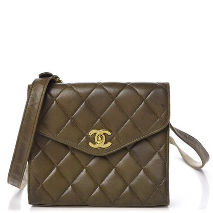 Chanel Lambskin Quilted Flap Shoulder Bag Green 1 of 19