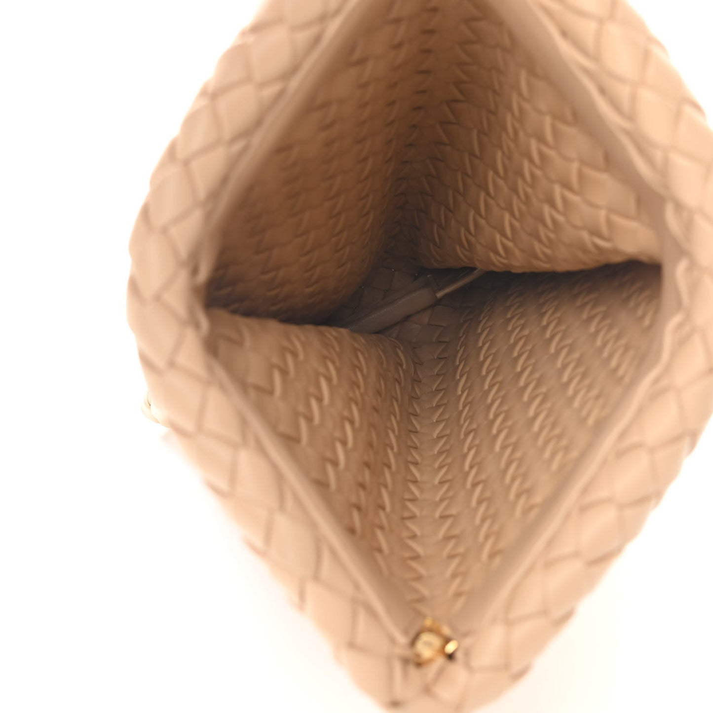 Nappa Intrecciato Crisscross Clutch Porridge