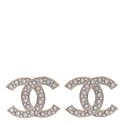 Chanel Crystal CC Earrings Light Gold 1 of 4