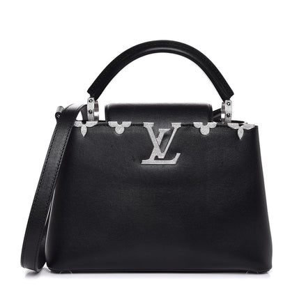 Louis Vuitton Smooth Calfskin Crystal Flowers Capucines BB Black 1 of 8