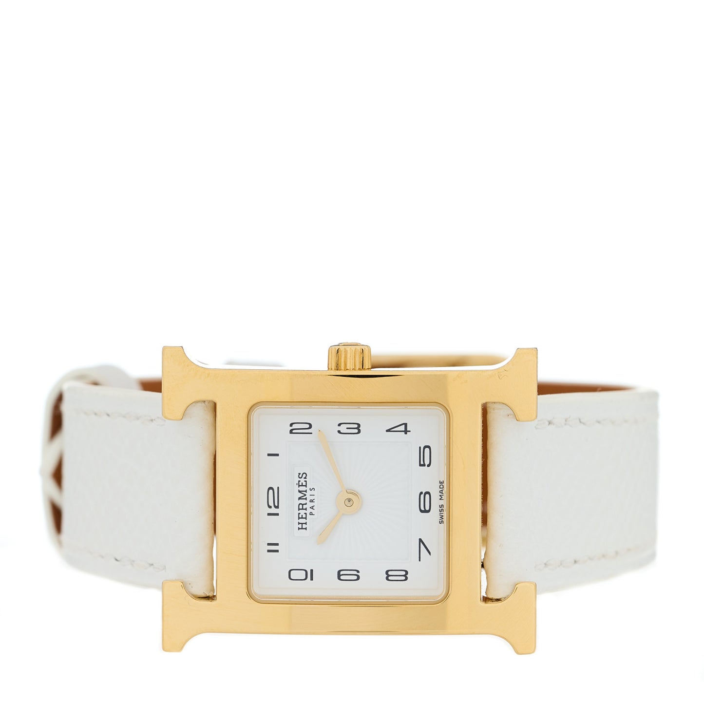 Stainless Steel Epsom 21mm Heure H Hour Quartz Watch Blanc