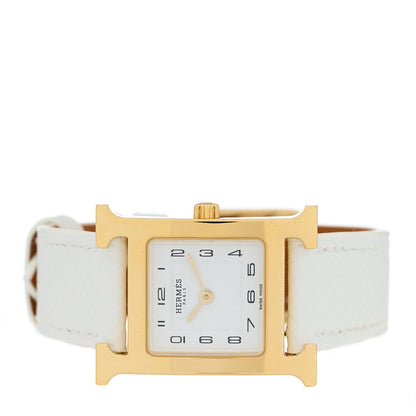 Hermes Stainless Steel Epsom 21mm Heure H Hour Quartz Watch Blanc 2 of 5