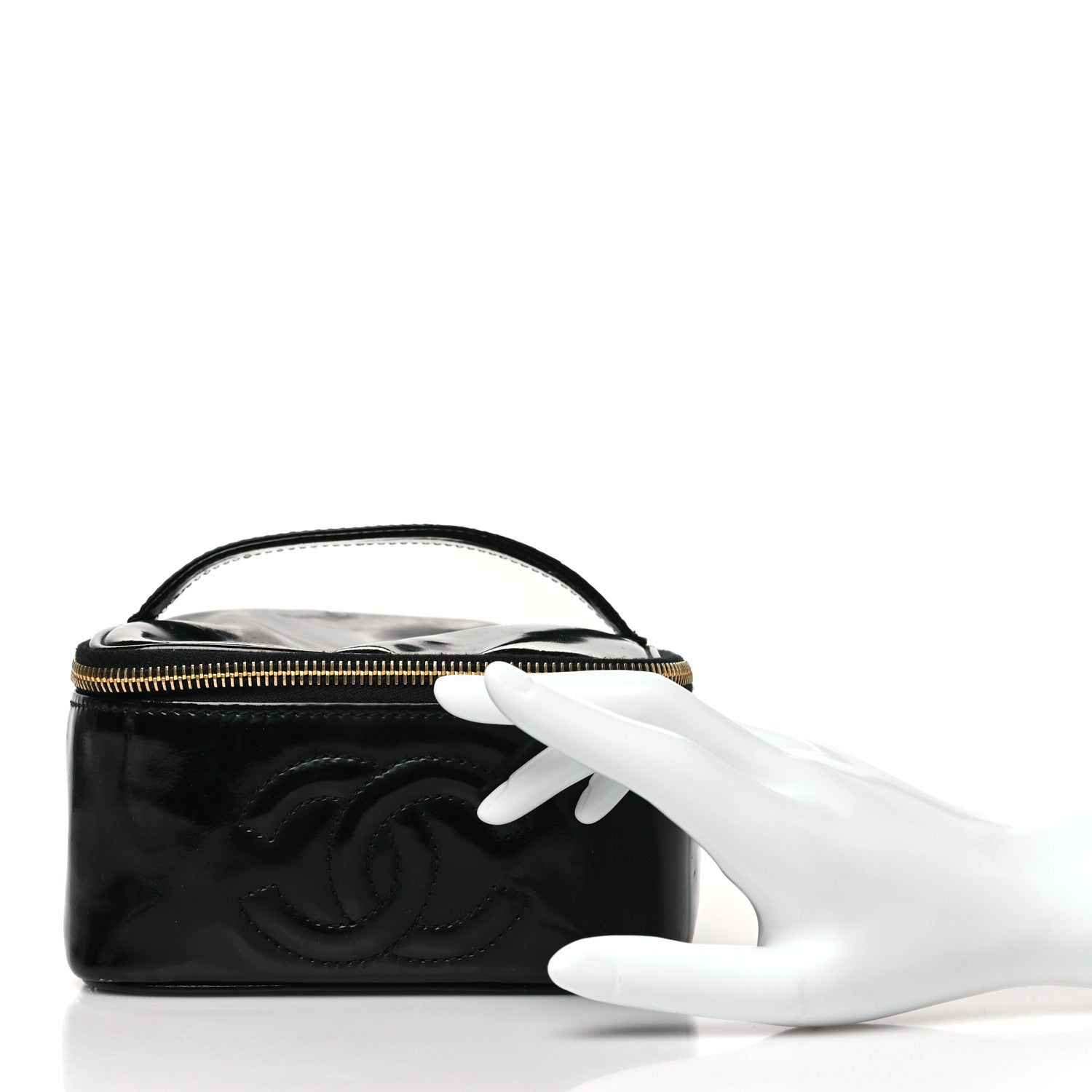 Chanel Patent Vanity Cosmetic Case Black Black 2 of 9