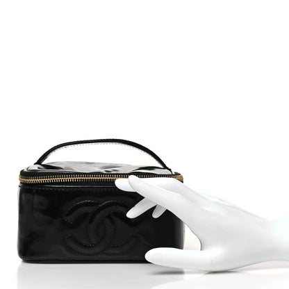 Chanel Patent Vanity Cosmetic Case Black Black 2 of 9