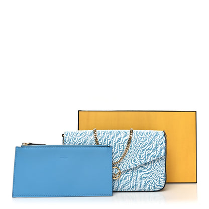Fendi X SARAH COLEMAN Vitello Liberty Ceylon F is Fendi Micro FF Vertigo Embossed Envelope Wallet on Chain with Pouches Cyber Blue White 14 of 14