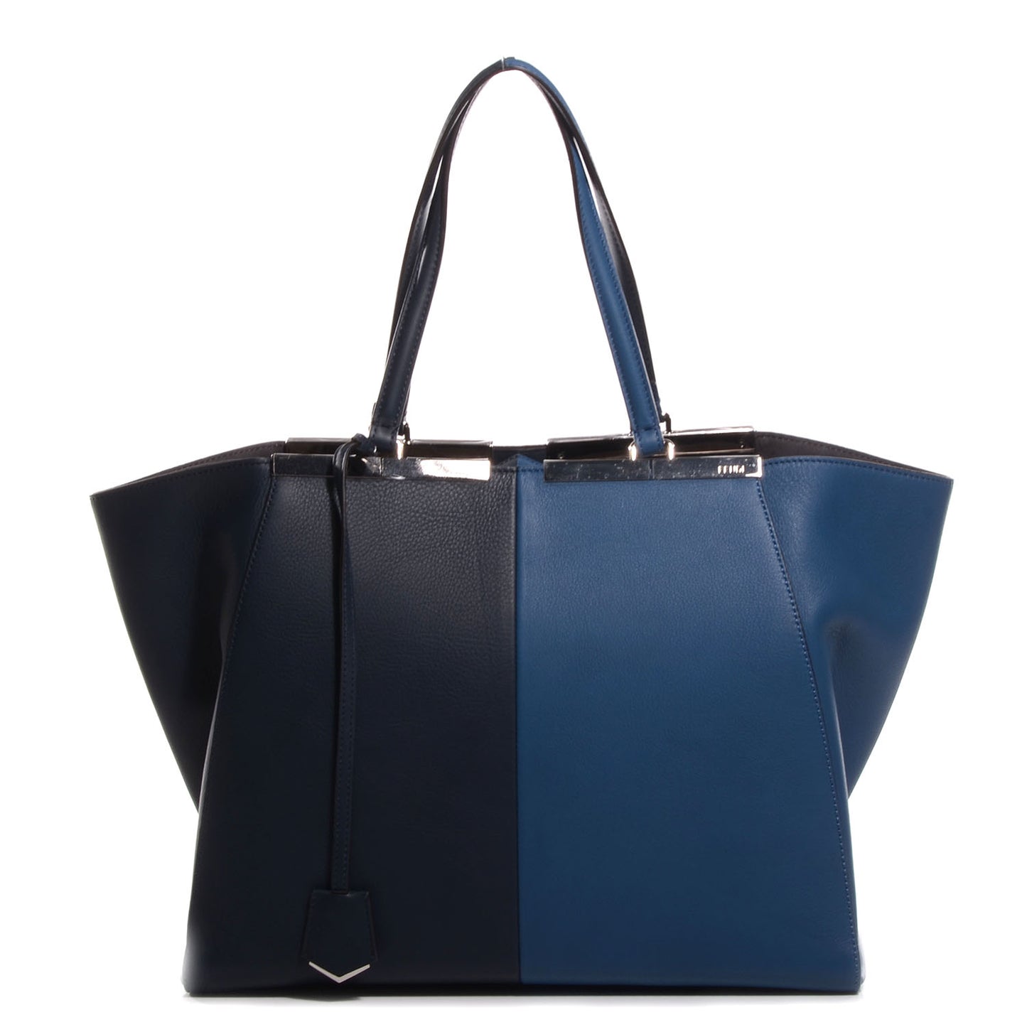 Vitello Bi-Color Large 3Jours Tote Lavagna Cobalto