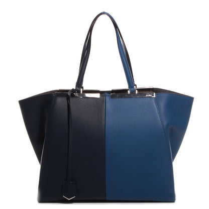 Fendi Vitello Bi-Color Large 3Jours Tote Lavagna Cobalto 1 of 12