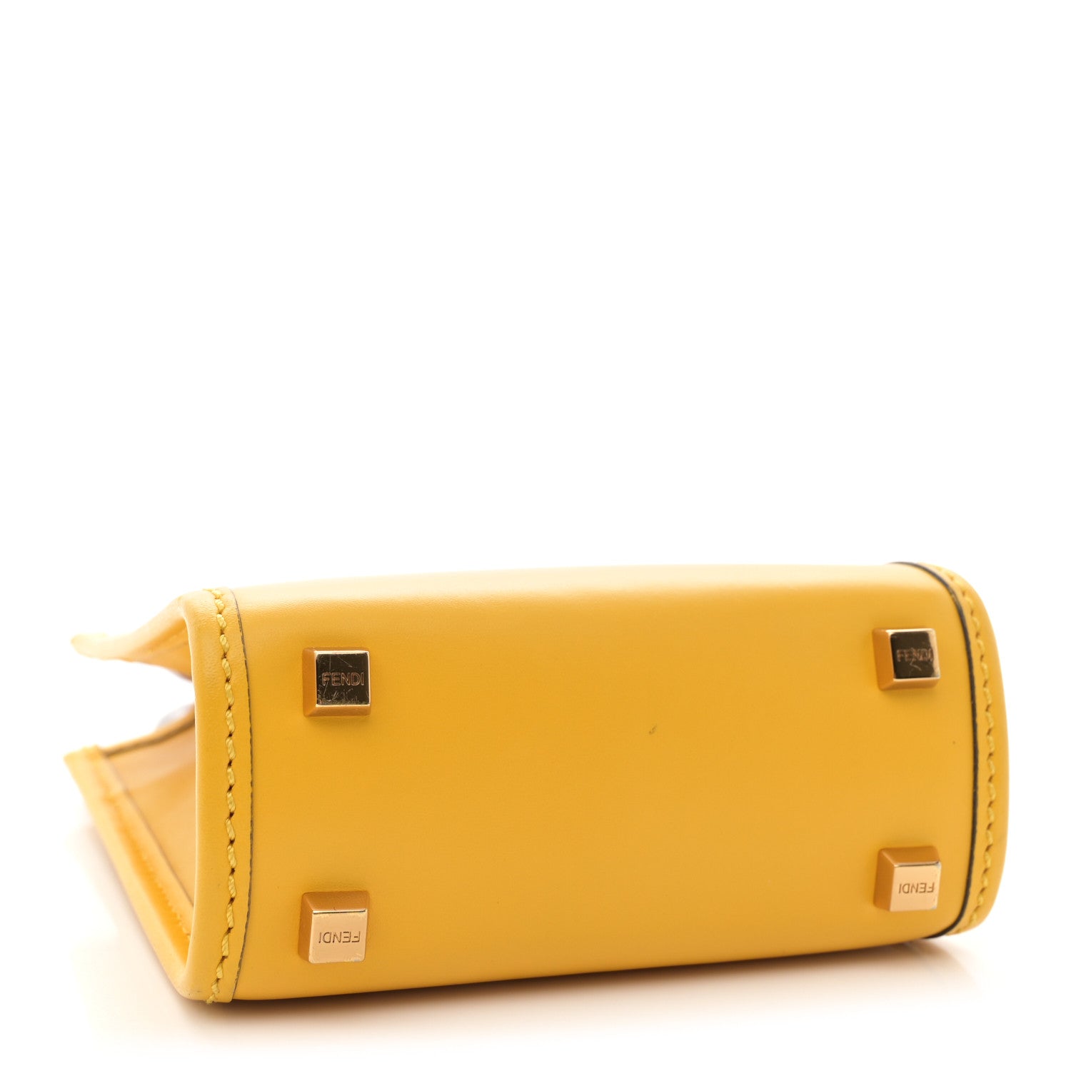 Fendi Vitello King Plexiglass Logo Embossed Mini Fendi Sunshine Shopper Tote Mimosa 4 of 12