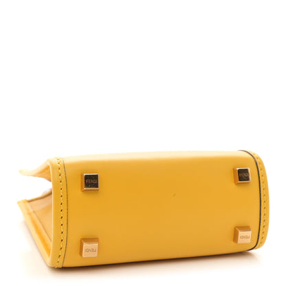 Fendi Vitello King Plexiglass Logo Embossed Mini Fendi Sunshine Shopper Tote Mimosa 4 of 12