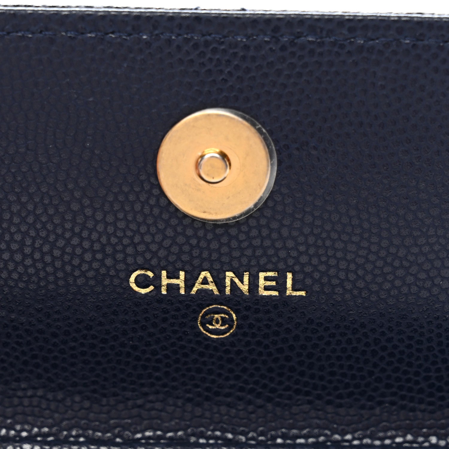 Chanel Caviar Quilted Twist Your Buttons Coin Purse With Chain Navy 6 of 12