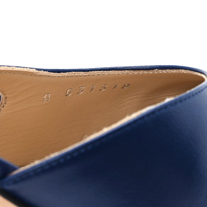 Chanel Goatskin Grosgrain Cap Toe CC Slingback Pumps 36.5 Navy Black 9 of 10