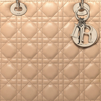 Christian Dior Lambskin Cannage Large Lady Dior Beige 8 of 10