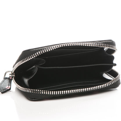 Givenchy Textured Coated Canvas Hibiscus Print Mini Zip Wallet Black Multicolor 5 of 8