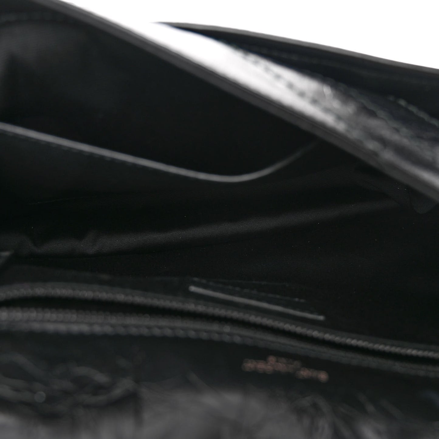 Crinkled Calfskin Matelasse Monogram Medium Niki Chain Satchel Black